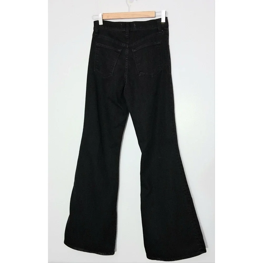 Abercrombie Fitch Jeans Women's 27 Black Flare High Rise Pockets Hippie Bohemian